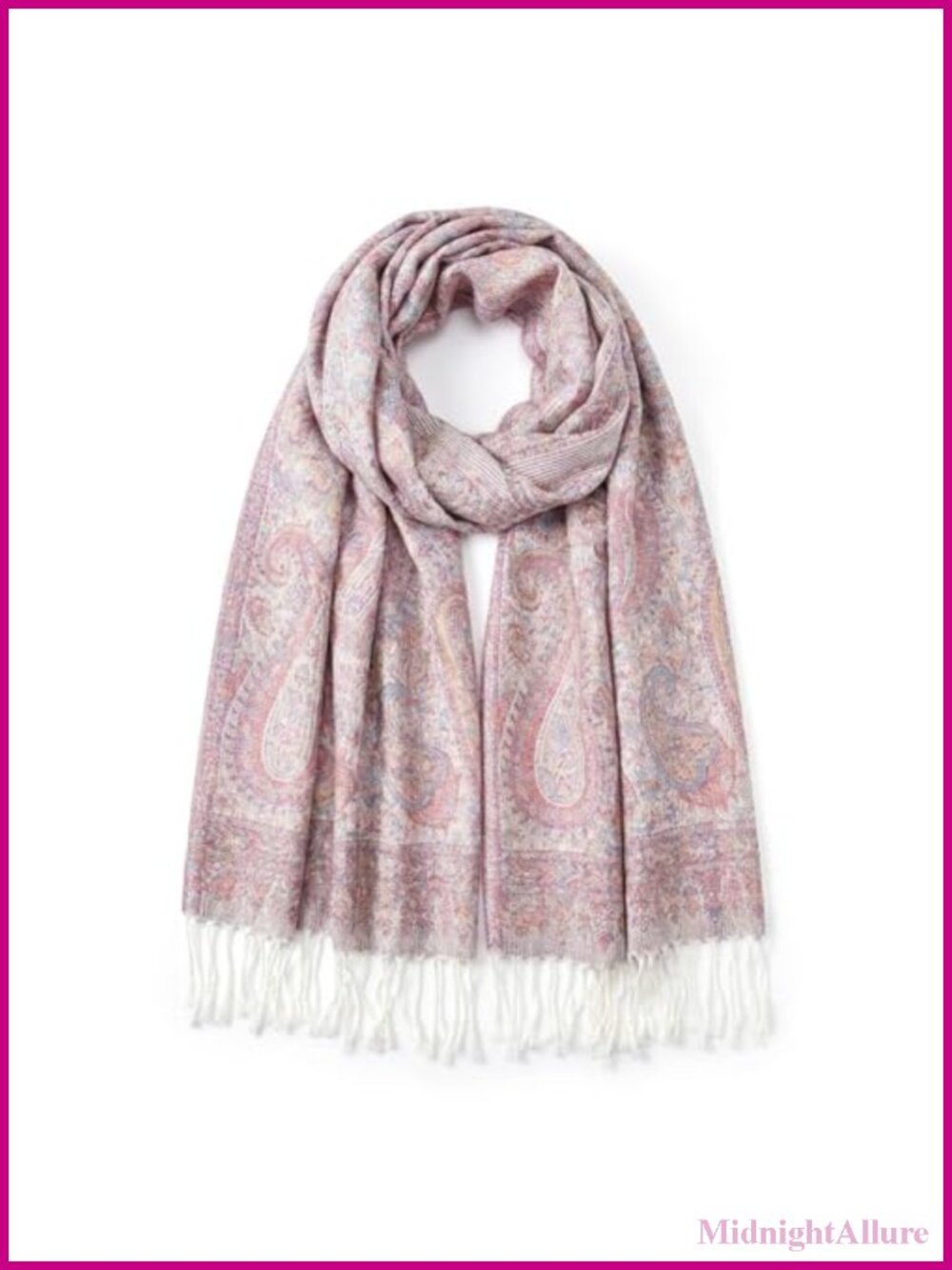 Soft Cozy Shawl Wrap Paisley Boho Lightweight Scarf with Fringe